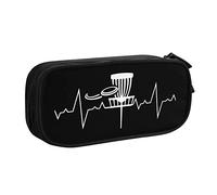 IUBBKI Heartbeat Disc Golf Pencil Bag Estuche de lápices portátil de Gran Capacidad de Doble Capa para Oficina y Escuela