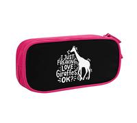 IUBBKI I Just Freaking Love Giraffes Estuche para lápices Estuche para lápices portátil de Gran Capacidad de Doble Capa para Oficina y Escuela