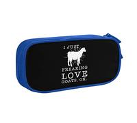 IUBBKI I Just Freaking Love Goats Ok Estuche de lápices Estuche de lápices portátil de Gran Capacidad de Doble Capa para Oficina y Escuela