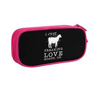 IUBBKI I Just Freaking Love Goats Ok Estuche de lápices Estuche de lápices portátil de Gran Capacidad de Doble Capa para Oficina y Escuela