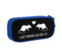 IUBBKI I Just Freaking Love Rats Ok Estuche para lápices Estuche para lápices portátil de Gran Capacidad de Doble Capa para Oficina y Escuela