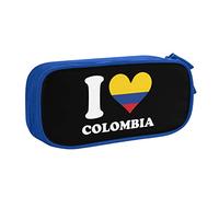 IUBBKI I Love Colombia Estuche para lápices Estuche portátil para lápices de Gran Capacidad de Doble Capa para Oficina y Escuela
