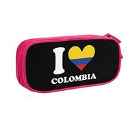 IUBBKI I Love Colombia Estuche para lápices Estuche portátil para lápices de Gran Capacidad de Doble Capa para Oficina y Escuela