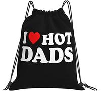 IUBBKI I Love Hot Dads I Heart Hot Dads Regalos Bolsas negras Bolsa pequeña impermeable para estadio Universidades Deporte Evento Trabajo Concierto Accesorios
