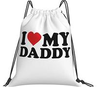 IUBBKI I Love My Daddy Heart Gifts Black Bags String Mochila Cinch Sack Bags Gym Sport para Hombres Mujeres Niños Niñas