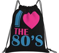 IUBBKI I Love The 80's Gifts Bolsas negras Bolsa pequeña impermeable para estadio Colegios Deporte Evento Trabajo Concierto Accesorios