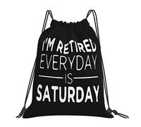 IUBBKI I'm Retired Every Day Is Saturday Mochila portátil unisex con cordón, para escuela, gimnasio, deportes, viajes