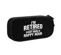 IUBBKI I'm Retired Every Day is Saturday Pencil Bag Estuche de lápices portátil de Gran Capacidad de Doble Capa para Oficina y Escuela