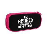 IUBBKI I'm Retired Every Day is Saturday Pencil Bag Estuche de lápices portátil de Gran Capacidad de Doble Capa para Oficina y Escuela