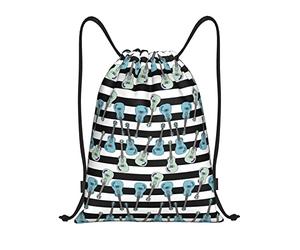 IUBBKI Instrumento musical de patrón de ukelele Mochila con cordón Bolsa de playa impermeable Bolsa de gimnasio Mochila de viaje pequeña Mochila deportiva para mujeres Hombres