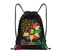 IUBBKI Juneteenth Sunflower Black History African American Mochila con cordón impermeable, bolsa de playa, bolsa de gimnasio, pequeña mochila de viaje, mochila deportiva para mujeres y hombres