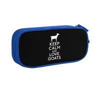 IUBBKI Keep Calm and Love Goats Pencil Bag Estuche de lápices portátil de Gran Capacidad de Doble Capa para Oficina y Escuela