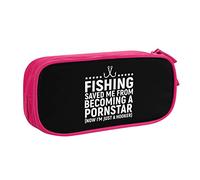 IUBBKI La Pesca me salvó de ser un Estuche de lápices de Estrella Porno Estuche de lápices portátil de Gran Capacidad de Doble Capa para Oficina y Escuela