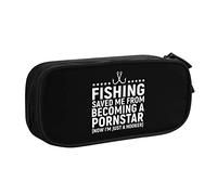 IUBBKI La Pesca me salvó de ser un Estuche de lápices de Estrella Porno Estuche de lápices portátil de Gran Capacidad de Doble Capa para Oficina y Escuela