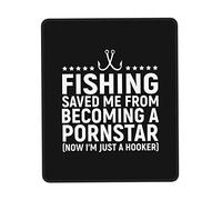 IUBBKI La Pesca me salvó de ser una Estrella Porno Alfombrillas de ratón Alfombrilla de ratón Overlock de Goma Antideslizante, para Consola de computadora portátil de Oficina 10 x 12 Pulgadas