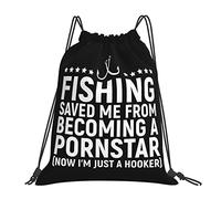 IUBBKI La pesca me salvó de ser una estrella porno Bolsas con cordón Mochila portátil unisex, para la escuela Gimnasio Deportes Viajes