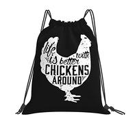 IUBBKI Life Is Better With Chickens Draw String Backpack Mochila portátil unisex, para escuela, gimnasio, deportes, viajes
