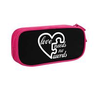 IUBBKI Love Needs No Words Estuche para lápices de concientización sobre el Autismo Estuche para lápices portátil de Gran Capacidad de Doble Capa para Oficina y Escuela