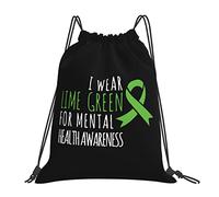 IUBBKI Me pongo verde lima para la conciencia mental Draw String Mochila Mochila portátil unisex, para la escuela Gimnasio Deportes Viajes