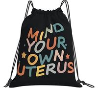 IUBBKI Mind Your Own Uterus Pro Choice Feminist Women's Rights Mochila, Gym Bag Sackpack String Storage Bag para Gimnasio Deportes Yoga Viajes Mujeres Hombres