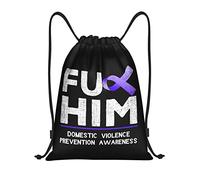 IUBBKI Mochila con cordón de concientización sobre la violencia doméstica, bolsa de playa impermeable, bolsa de gimnasio, mochila de viaje pequeña, mochila deportiva para hombres y mujeres