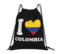 IUBBKI Mochila portátil unisex con cordón I Love Colombia, para escuela, gimnasio, deportes, viajes