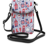 IUBBKI Monedero pequeño de cuero Pu para teléfono móvil Happy Halloween PumpkinZombie Bat Cat Mummy Crossbody Bolsos Cartera de viaje