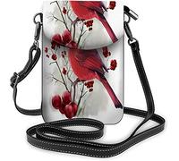 IUBBKI Monedero pequeño de cuero Pu para teléfono móvil, soporte independiente de flamenco rosa, guirnalda de flores, bolsos cruzados circulares, billetera de viaje