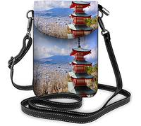 IUBBKI Monedero pequeño de cuero Pu para teléfono móvil, soporte independiente de flamenco rosa, guirnalda de flores, bolsos cruzados circulares, billetera de viaje