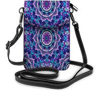 IUBBKI Monedero pequeño de cuero Pu para teléfono móvil, soporte independiente de flamenco rosa, guirnalda de flores, bolsos cruzados circulares, billetera de viaje