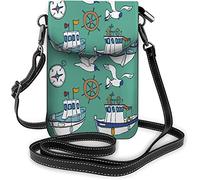 IUBBKI Monedero pequeño de cuero Pu para teléfono móvil, soporte independiente de flamenco rosa, guirnalda de flores, bolsos cruzados circulares, billetera de viaje