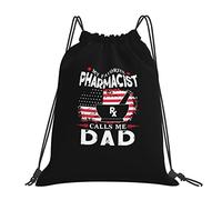 IUBBKI My Favorite Pharmacist Calls Me Dad Mochila con cordón Negro Bolsa de gimnasio Bolsa de deporte Mochila para hombres, mujeres y niños