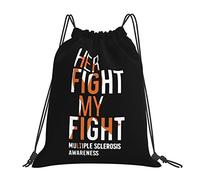IUBBKI My Fight Multiple Sclerosis MS Awareness Mochila con cordón Mochila impermeable con cordón Mochila deportiva Bolsa de gimnasio