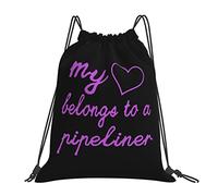 IUBBKI My Heart Belongs To A pipeliner Drawstring Bags Mochila portátil unisex, para escuela, gimnasio, deportes, viajes