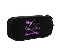 IUBBKI My Heart Belongs to A Pipeliner Pencil Bag Estuche de lápices portátil de Gran Capacidad de Doble Capa para Oficina y Escuela