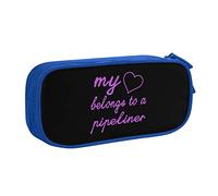 IUBBKI My Heart Belongs to A Pipeliner Pencil Bag Estuche de lápices portátil de Gran Capacidad de Doble Capa para Oficina y Escuela