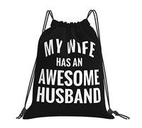 IUBBKI My Wife Has An Awesome Husband Bolsas con cordón Mochila portátil unisex, para la escuela Gimnasio Deportes Viajes