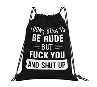 IUBBKI No quiero ser grosero, pero cállate y apaga la mochila con cordón Mochila portátil unisex, para la escuela Gimnasio Deportes Viajes