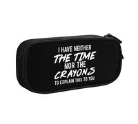 IUBBKI No Tengo el Tiempo ni los crayones Estuche para lápices Estuche para lápices portátil de Gran Capacidad de Doble Capa para Oficina y Escuela