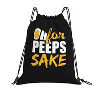 IUBBKI Oh For Peeps Sake Easter 14x16 In Mochila con cordón Bolsa de gimnasio ligera Bolsa de baloncesto impermeable
