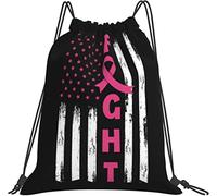 IUBBKI Patriótico EE. UU. Bandera Cáncer de mama Guerrero Conciencia Regalos Regalos Bolsas negras Bolsa pequeña impermeable para estadio Colegios Deporte Evento Trabajo Concierto Accesorios