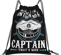 IUBBKI Porque soy el Pon-toon Boat Cap-Tain Gifts Black Bags Mochila con cordón para Mujeres Hombres Niños Draw String Back Saco Accesorios