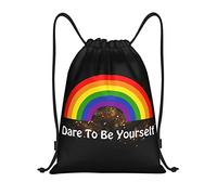 IUBBKI Pride Month LGBTQ Gay Pride Ally Mochila con cordón Bolsa de playa impermeable Bolsa de gimnasio Mochila de viaje pequeña Mochila deportiva para mujeres Hombres