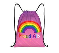 IUBBKI Pride Month LGBTQ Gay Pride Ally Mochila con cordón Bolsa de playa impermeable Bolsa de gimnasio Mochila de viaje pequeña Mochila deportiva para mujeres Hombres