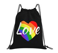 IUBBKI Rainbow Love - LGBTQ Gay Lesbian Pride Mochila con cordón Impermeable Mochila deportiva con cordón Bolsa de gimnasio