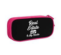 IUBBKI Real Estate is My Hustle Pencil Bag Estuche de lápices portátil de Gran Capacidad de Doble Capa para Oficina y Escuela