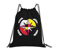 IUBBKI Rueda de medicina nativos americanos 14x16 en mochila con cordón bolsa de gimnasio ligera bolsa de baloncesto impermeable