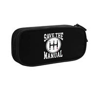 IUBBKI Save The Manual Pencil Bag Estuche de lápices portátil de Gran Capacidad de Doble Capa para Oficina y Escuela
