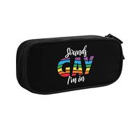 IUBBKI Sounds Gay I'm In Pencil Bag Estuche de lápices portátil de Gran Capacidad de Doble Capa para Oficina y Escuela