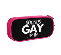 IUBBKI Sounds Gay I'm In Pencil Bag Estuche de lápices portátil de Gran Capacidad de Doble Capa para Oficina y Escuela